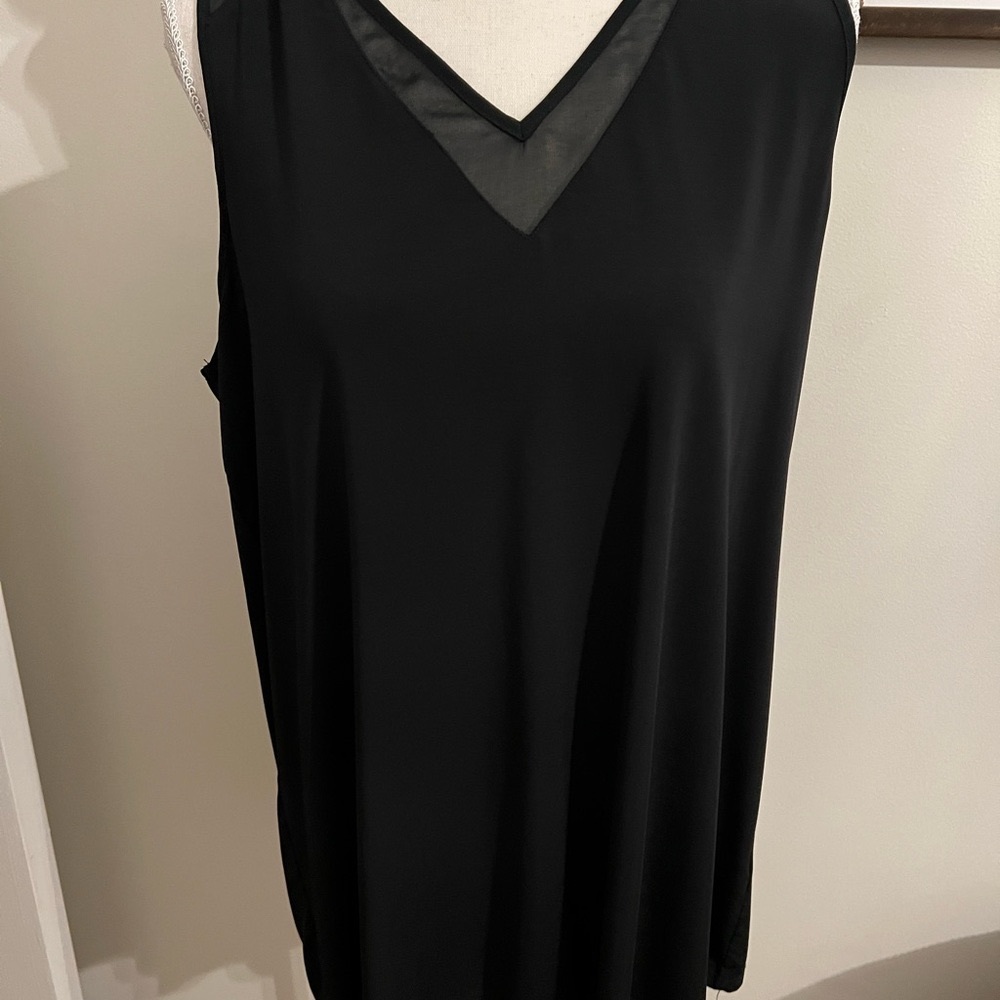 Like New Soft Surroundings Black V Neck Tank Top. Sz Large. Worn only once.